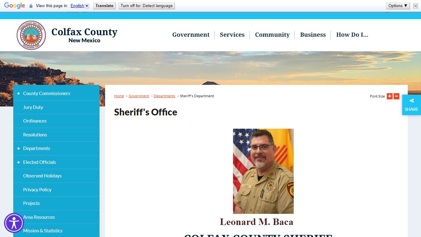 Sheriff's Office - Colfax County